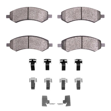 Dynamic Friction Co Heavy Duty Pads and Hardware Kit, For High Speed/Towing/Off-Roading, Low Noise, Low Dust, Front 1214-1084-01